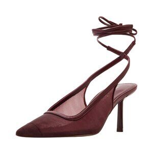 NEW Madden Girl Womens Brigitte Pump Strappy Mesh BRIG03J1 Wine Red Mesh 7.5M